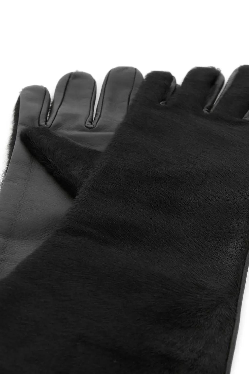 Long Gloves With Fur Trim