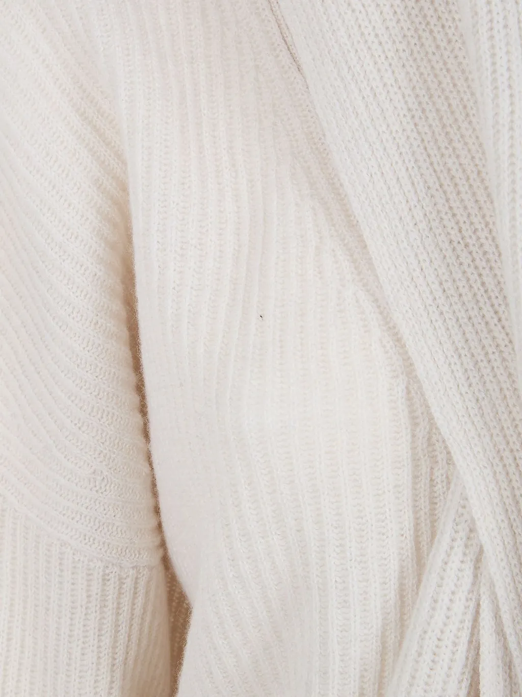 Ribbed Knit Sweater With Integrated Scarf