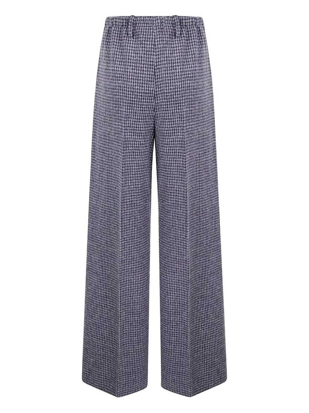 Wide-Leg Houndstooth Trousers