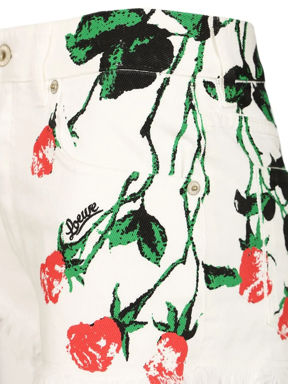 Floral Print Denim Shorts