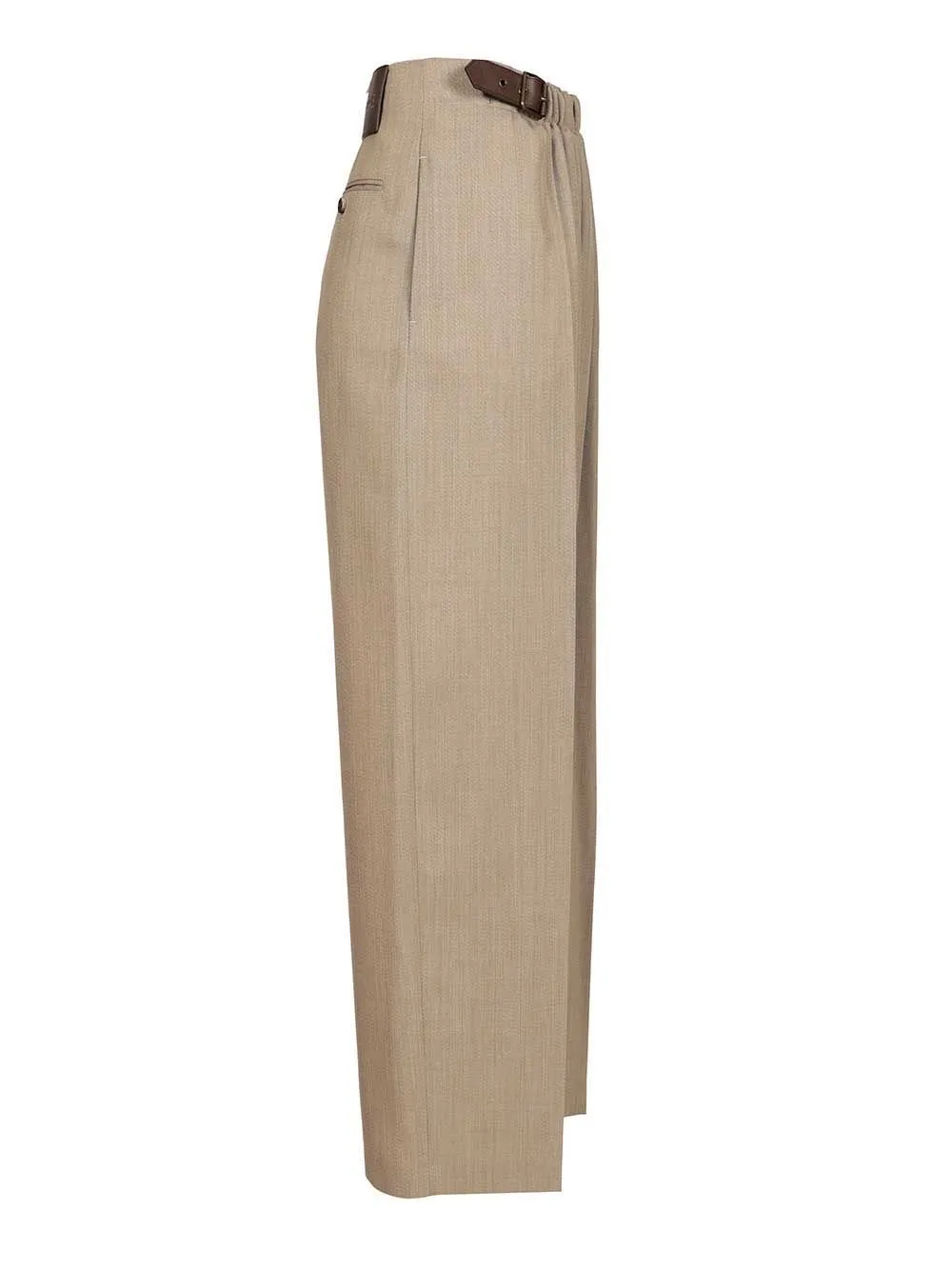 High-Waisted Pleated Trousers