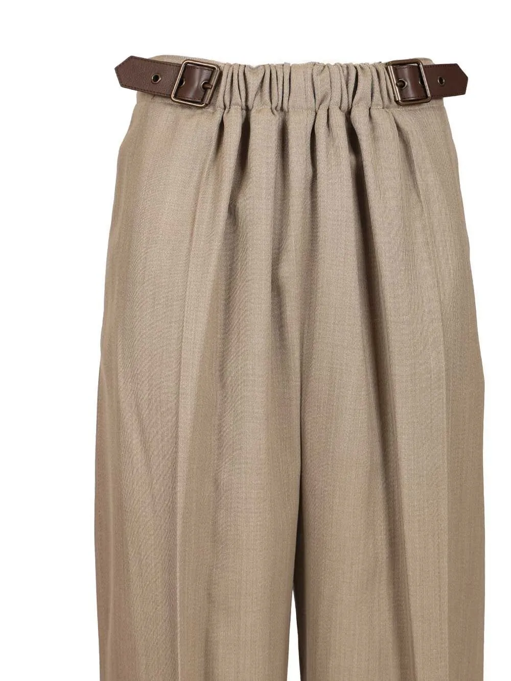 High-Waisted Pleated Trousers