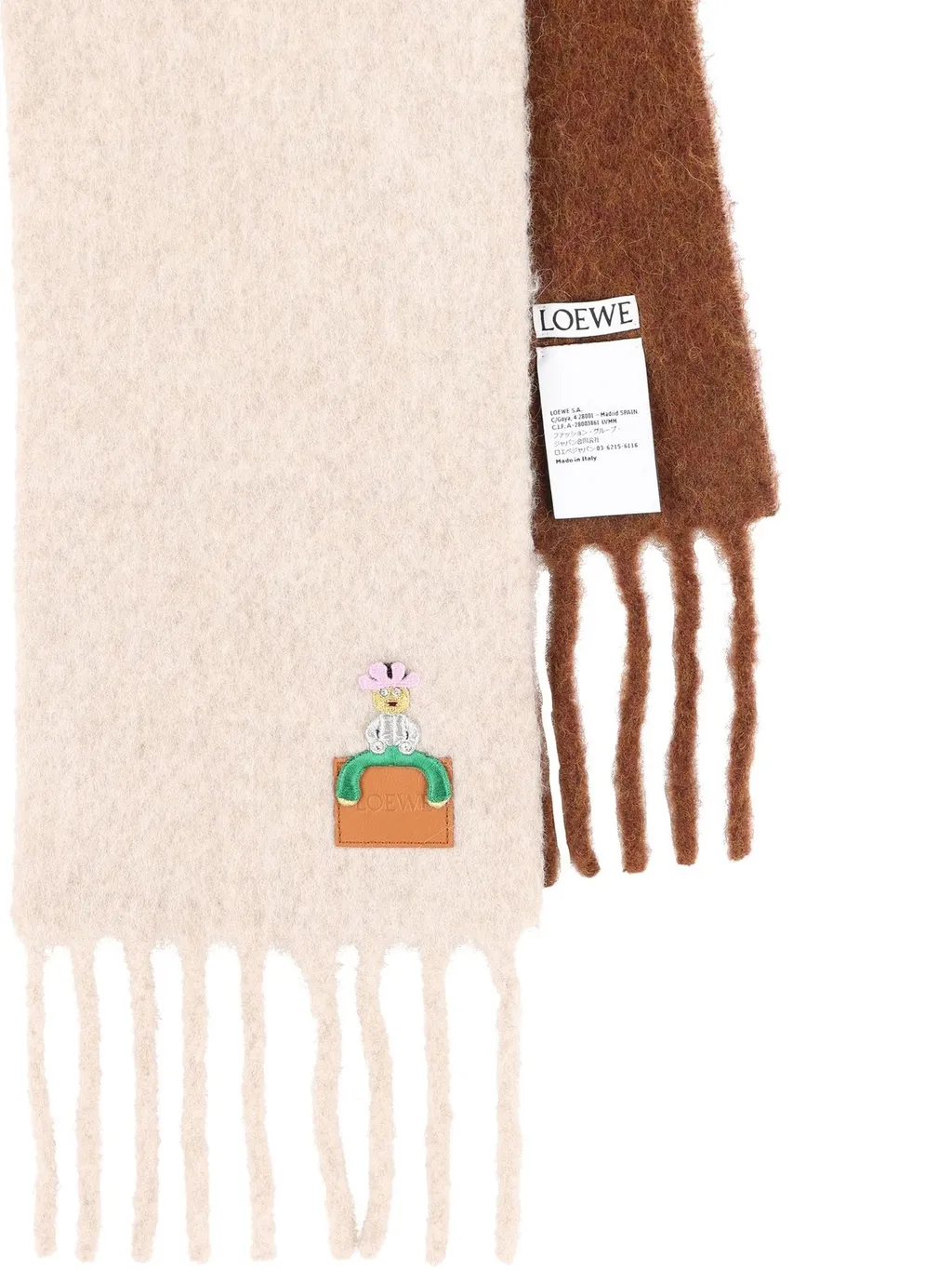 Mohair Blend Scarf With Charm