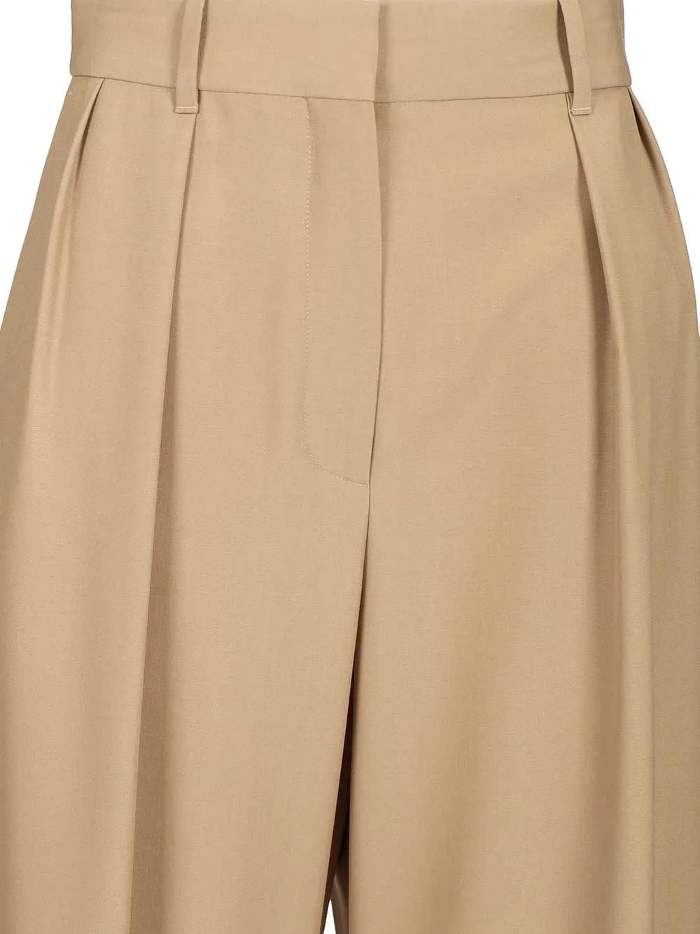 Wide-Leg Pleated Trousers