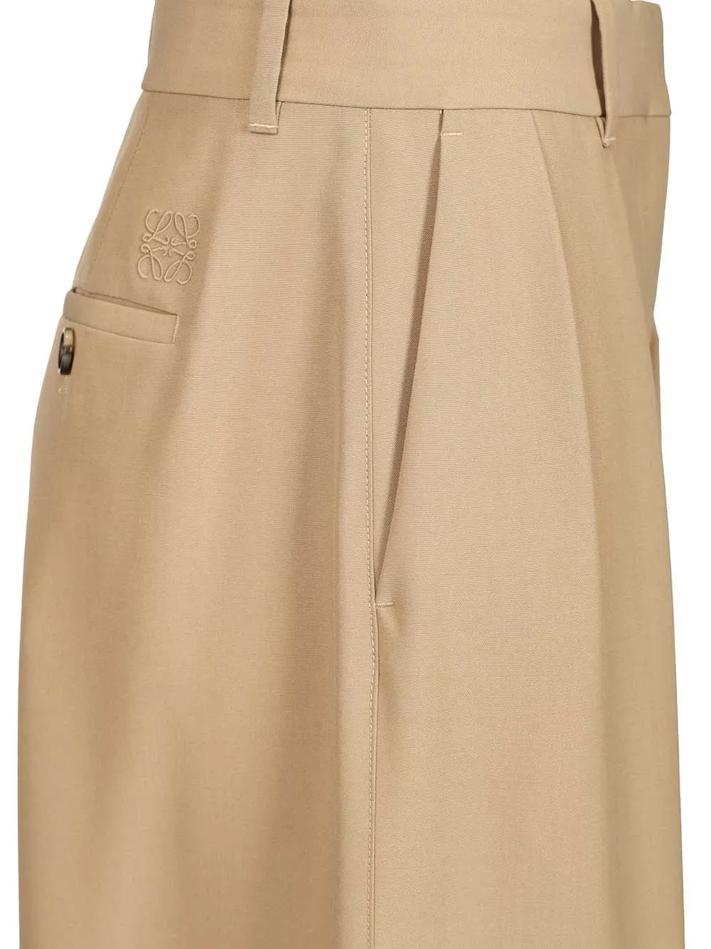 Wide-Leg Pleated Trousers
