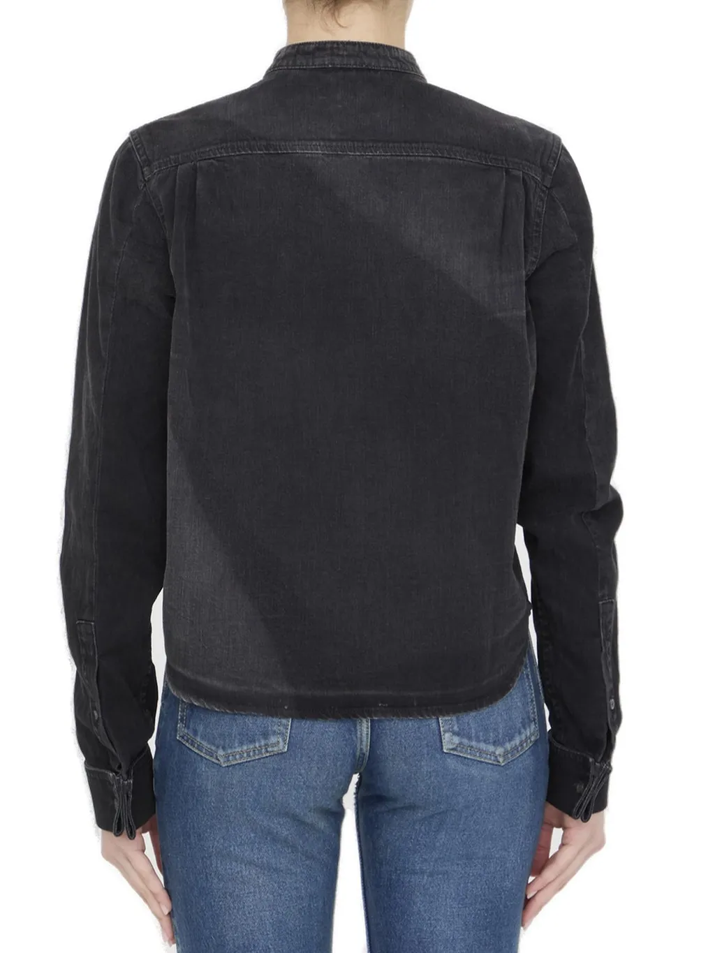 Denim Shirt With Pleats