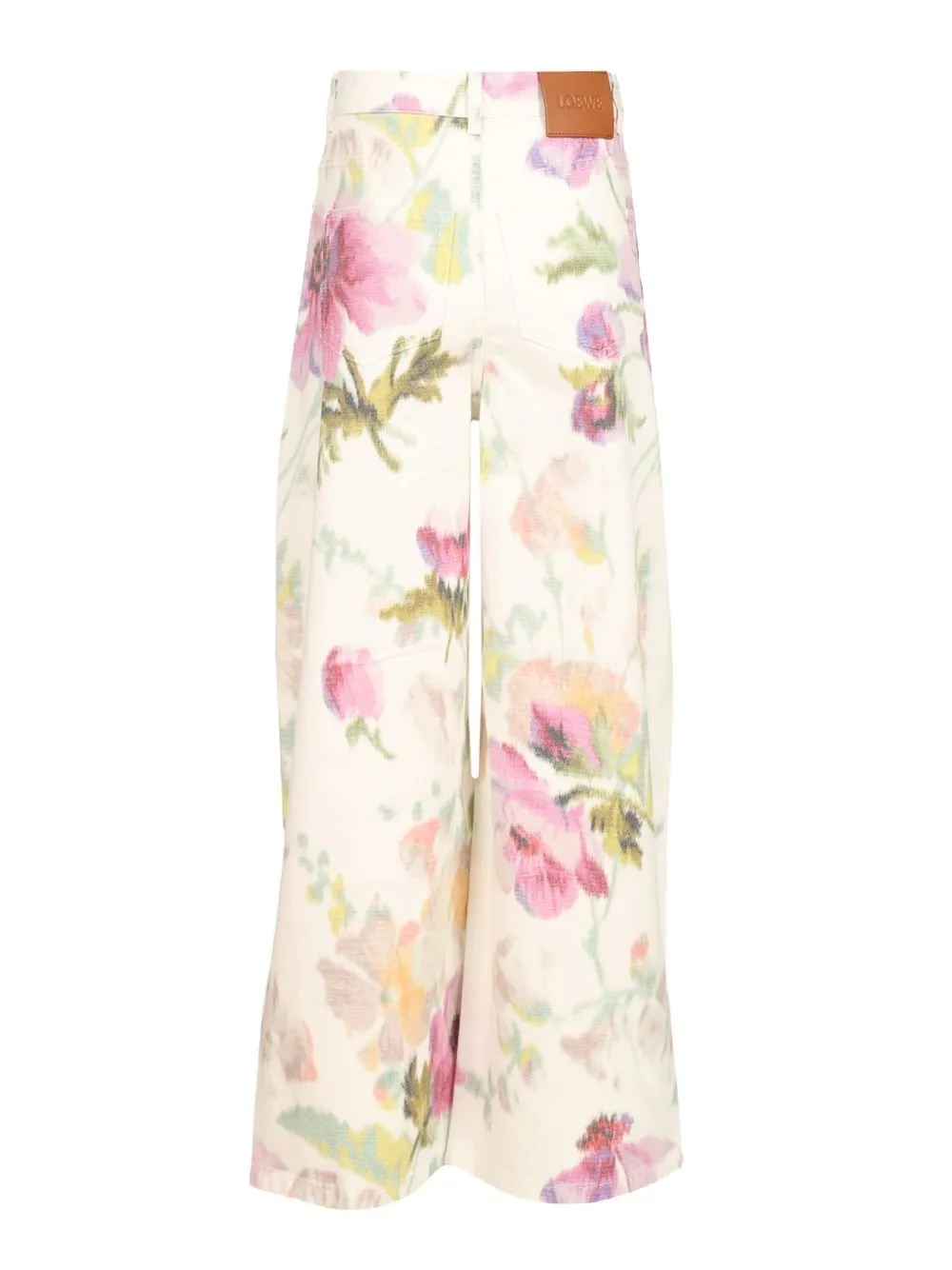 Floral Print Wide-Leg Jeans