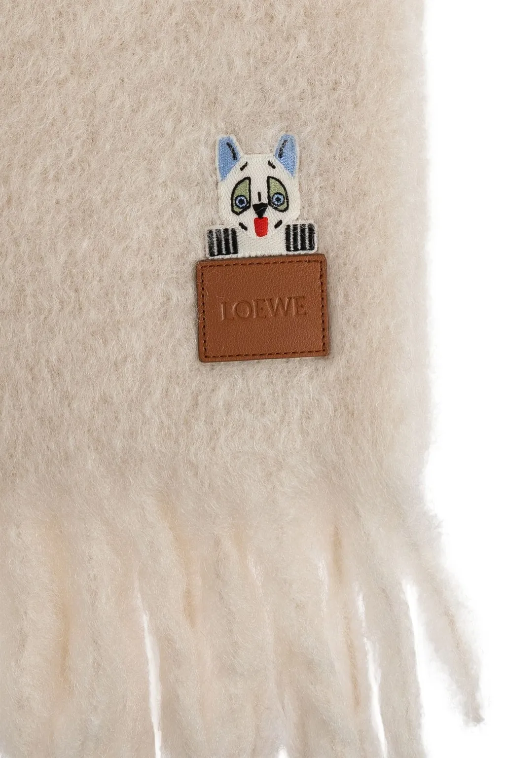 Scarf With Dog Appliqué