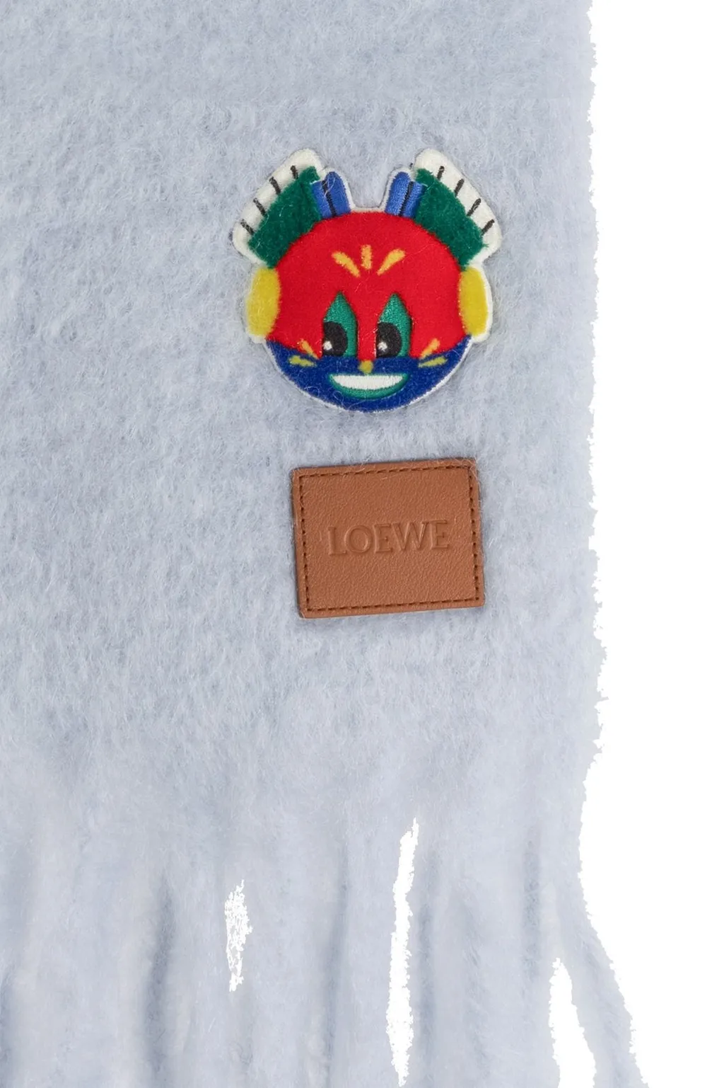 Scarf With Cartoon Appliqué
