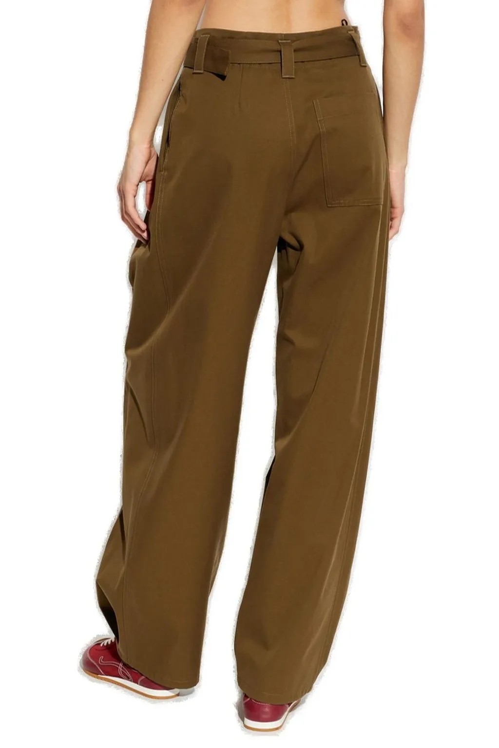 High-Waisted Pleated Wide-Leg Trousers