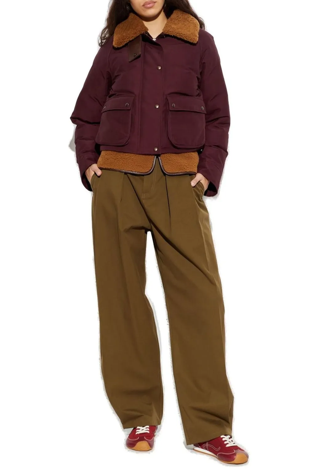 High-Waisted Pleated Wide-Leg Trousers