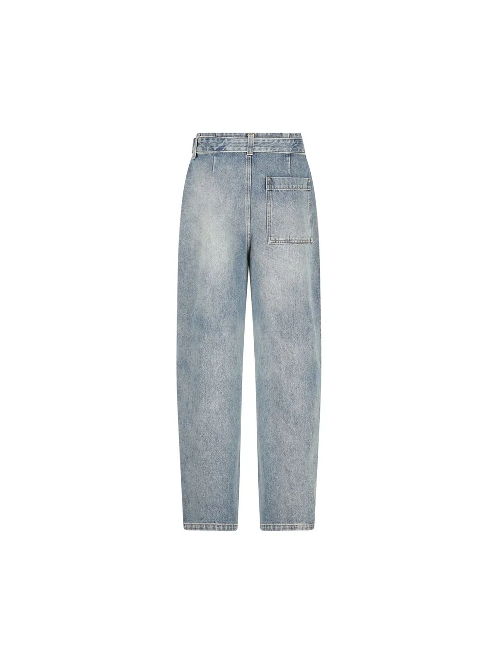 High-Waisted Pleated Jeans