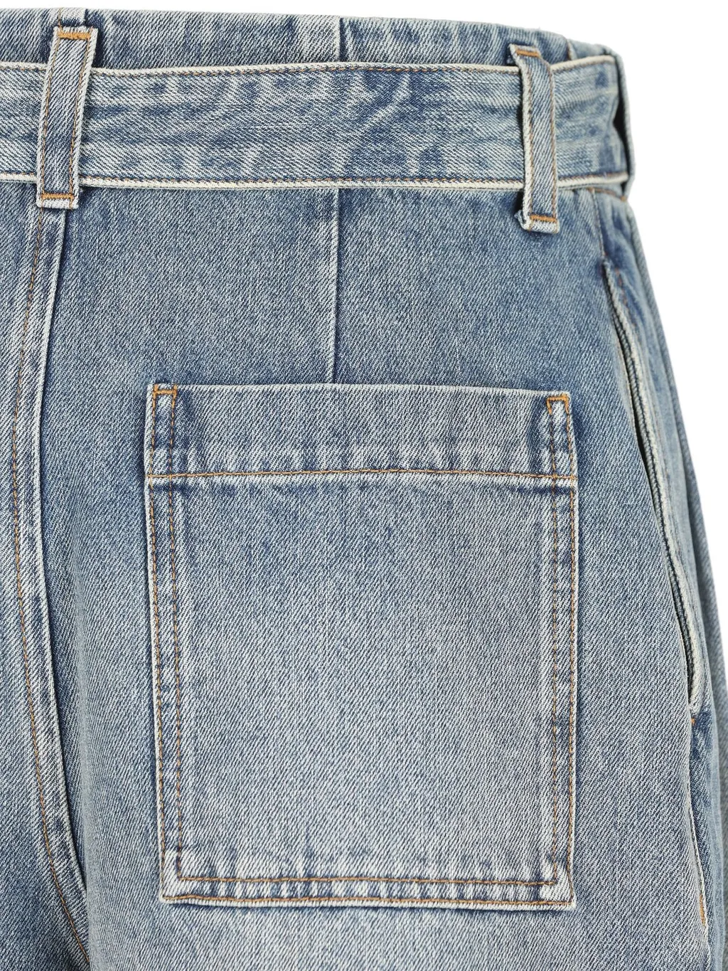 High-Waisted Pleated Jeans