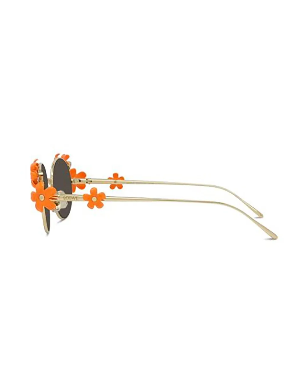 Round Sunglasses With Flower Embellishments