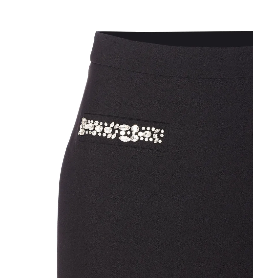 Pencil Skirt With Embellished Pockets