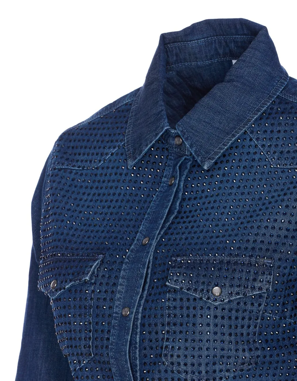 Denim Shirt With Rhinestones