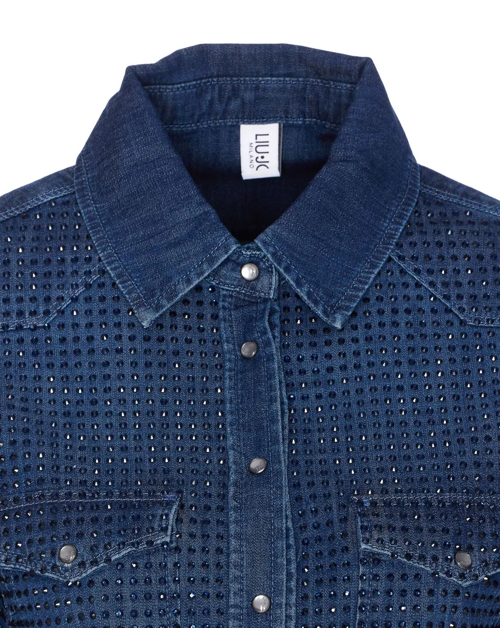 Denim Shirt With Rhinestones