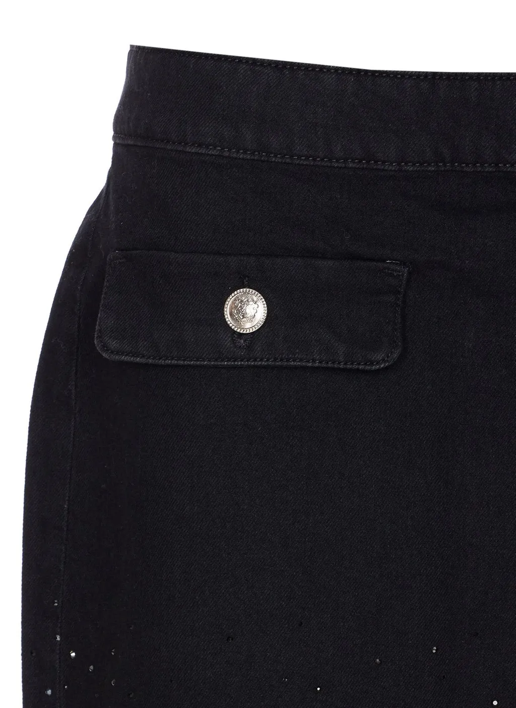 Denim Mini Skirt With Rhinestones
