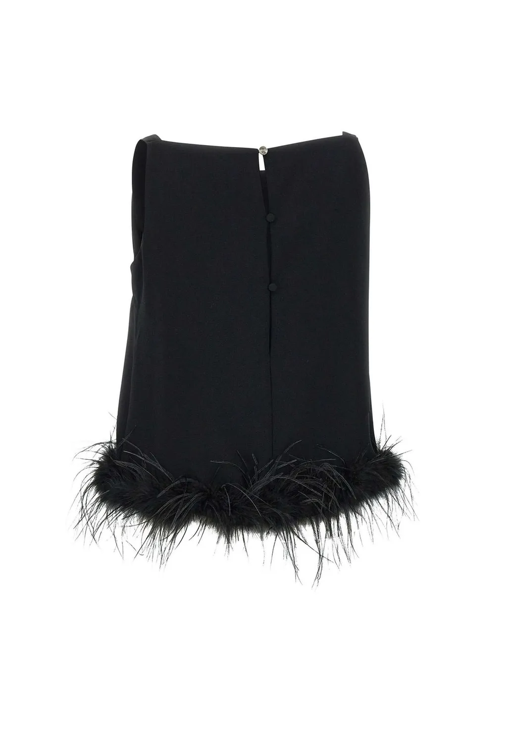 Feather-Trimmed Mini Dress