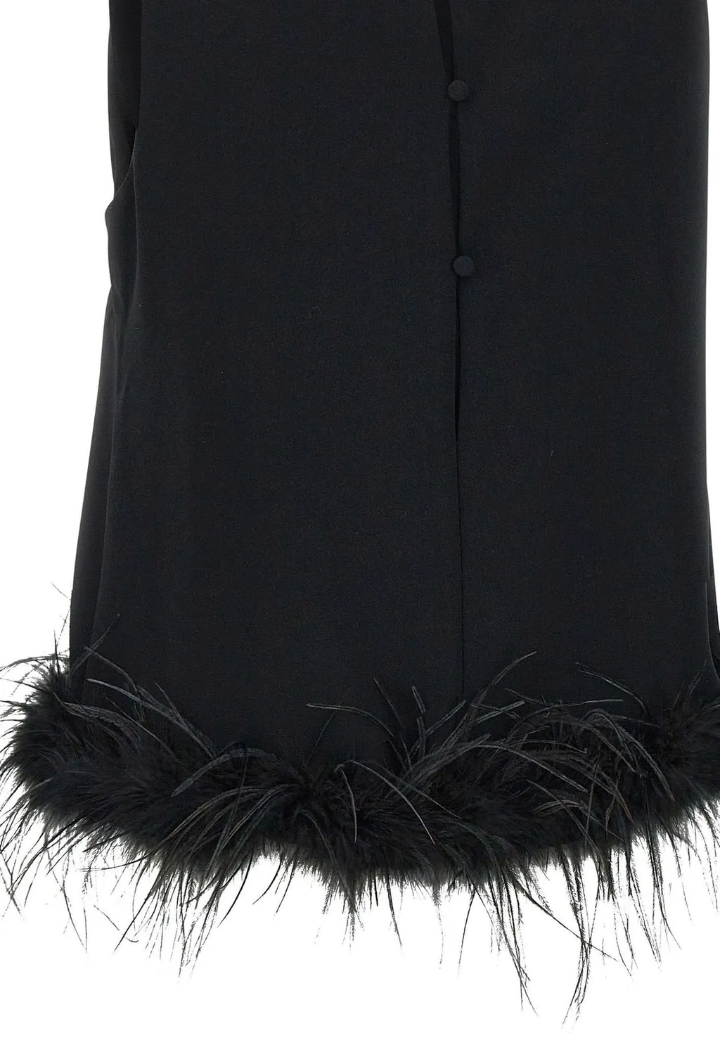Feather-Trimmed Mini Dress