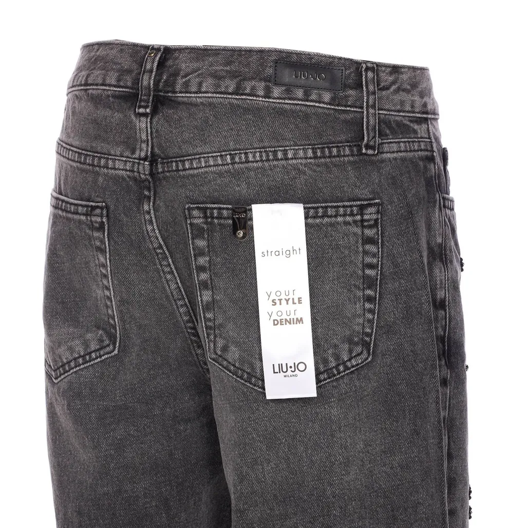 Straight Leg Jeans With Embellishments