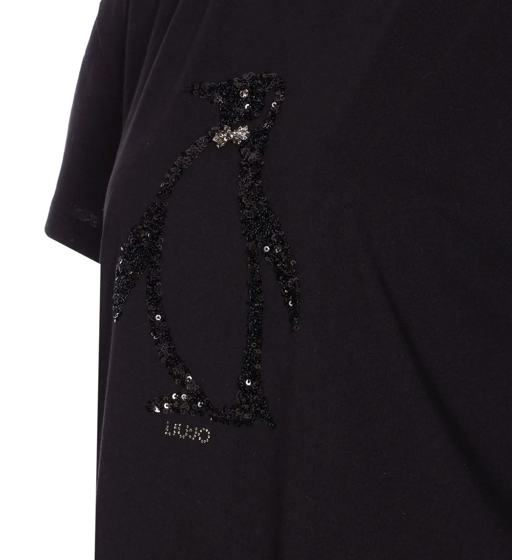 T-Shirt With Sequined Penguin