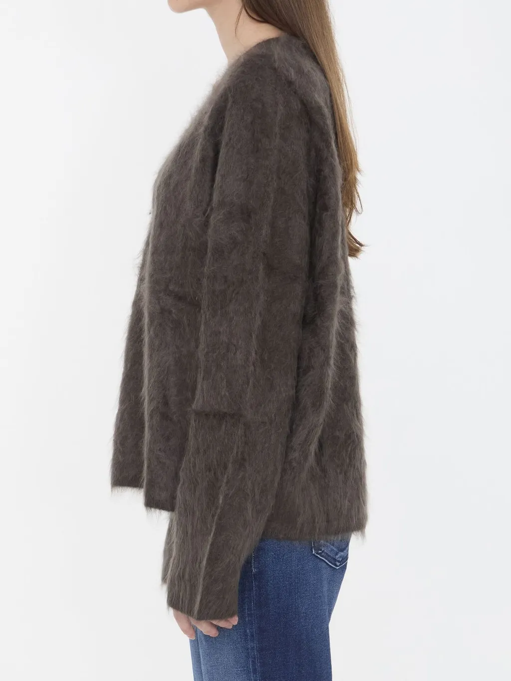 V-Neck Fuzzy Sweater