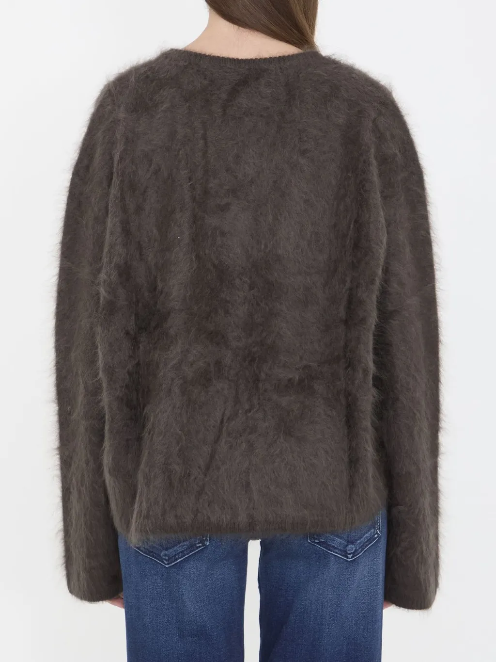 V-Neck Fuzzy Sweater
