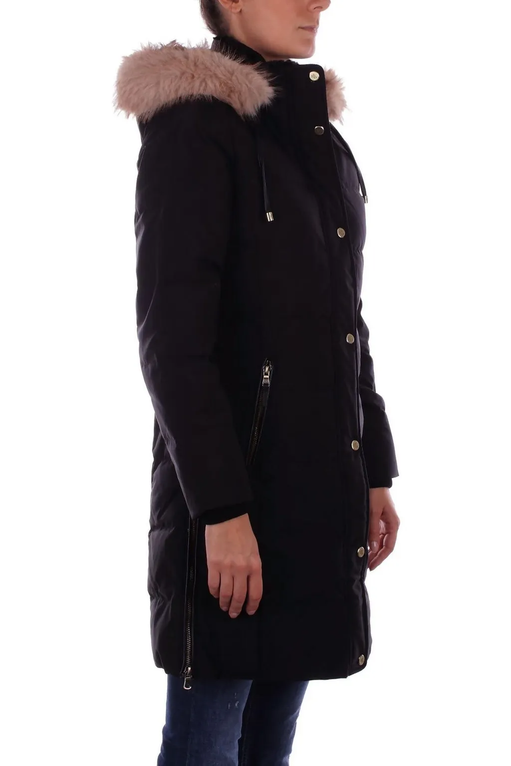 Puffer Coat With Fur Hood