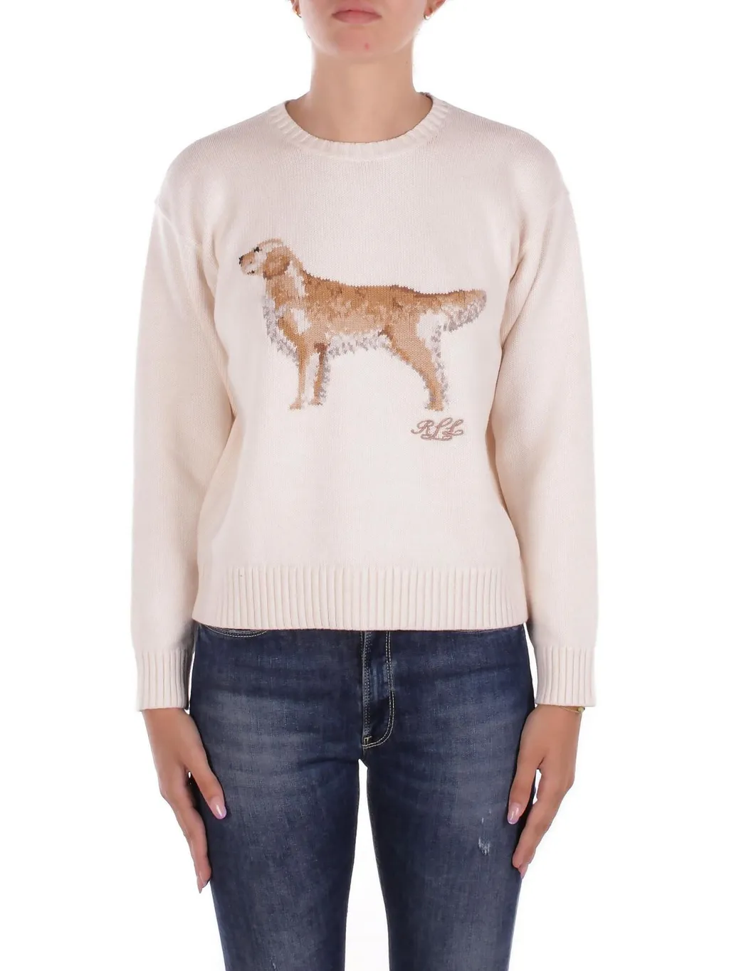 Crewneck Sweater With Dog Graphic