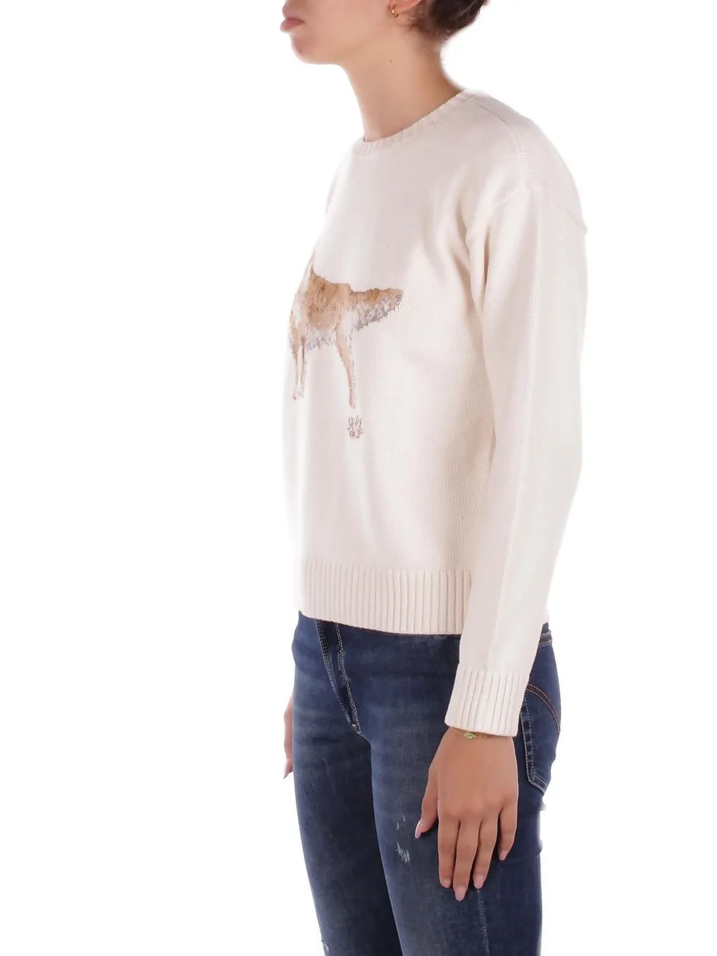 Crewneck Sweater With Dog Graphic