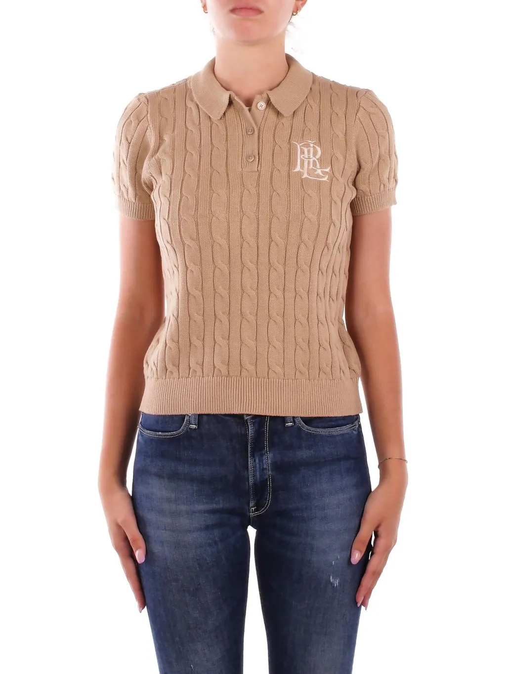 Cable Knit Polo Shirt