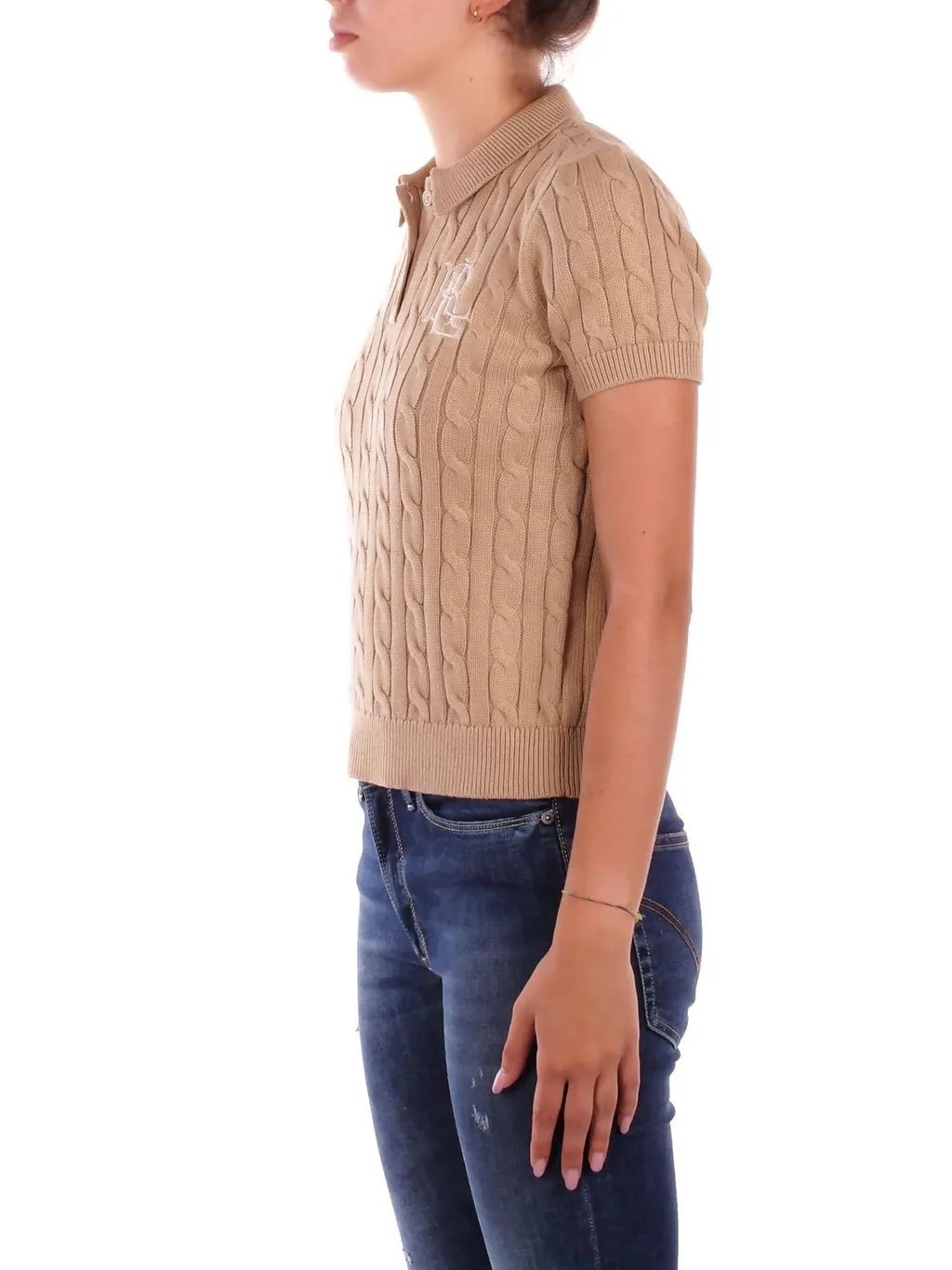 Cable Knit Polo Shirt