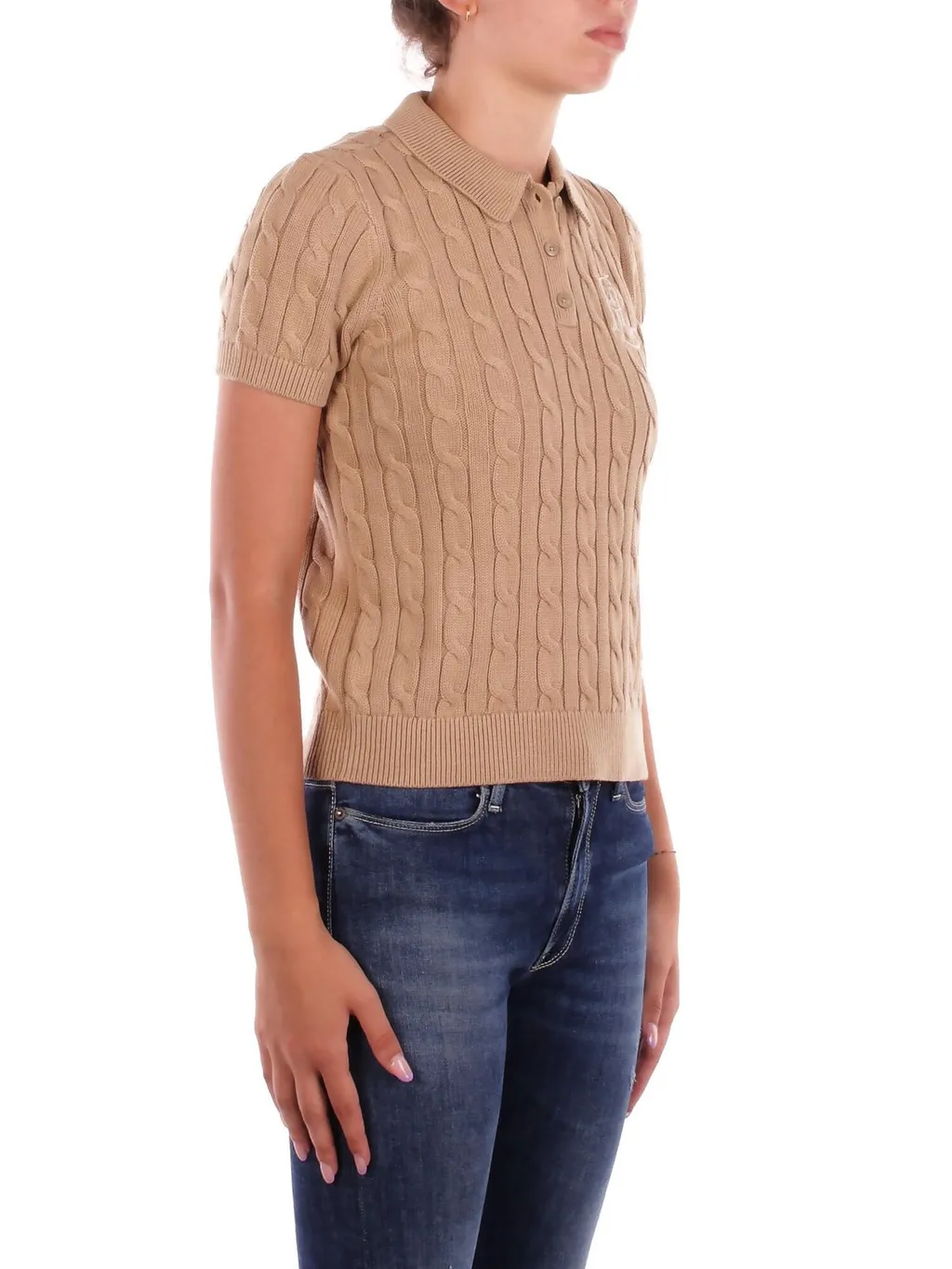 Cable Knit Polo Shirt