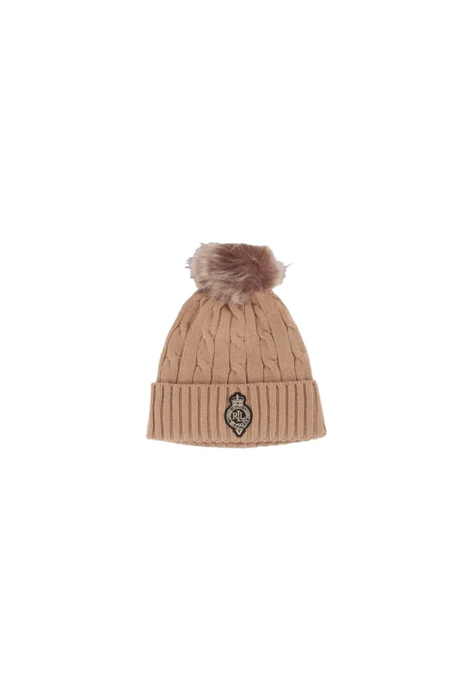 Cable Knit Beanie With Pom