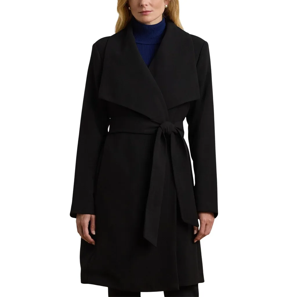 Wool Blend Wrap Coat