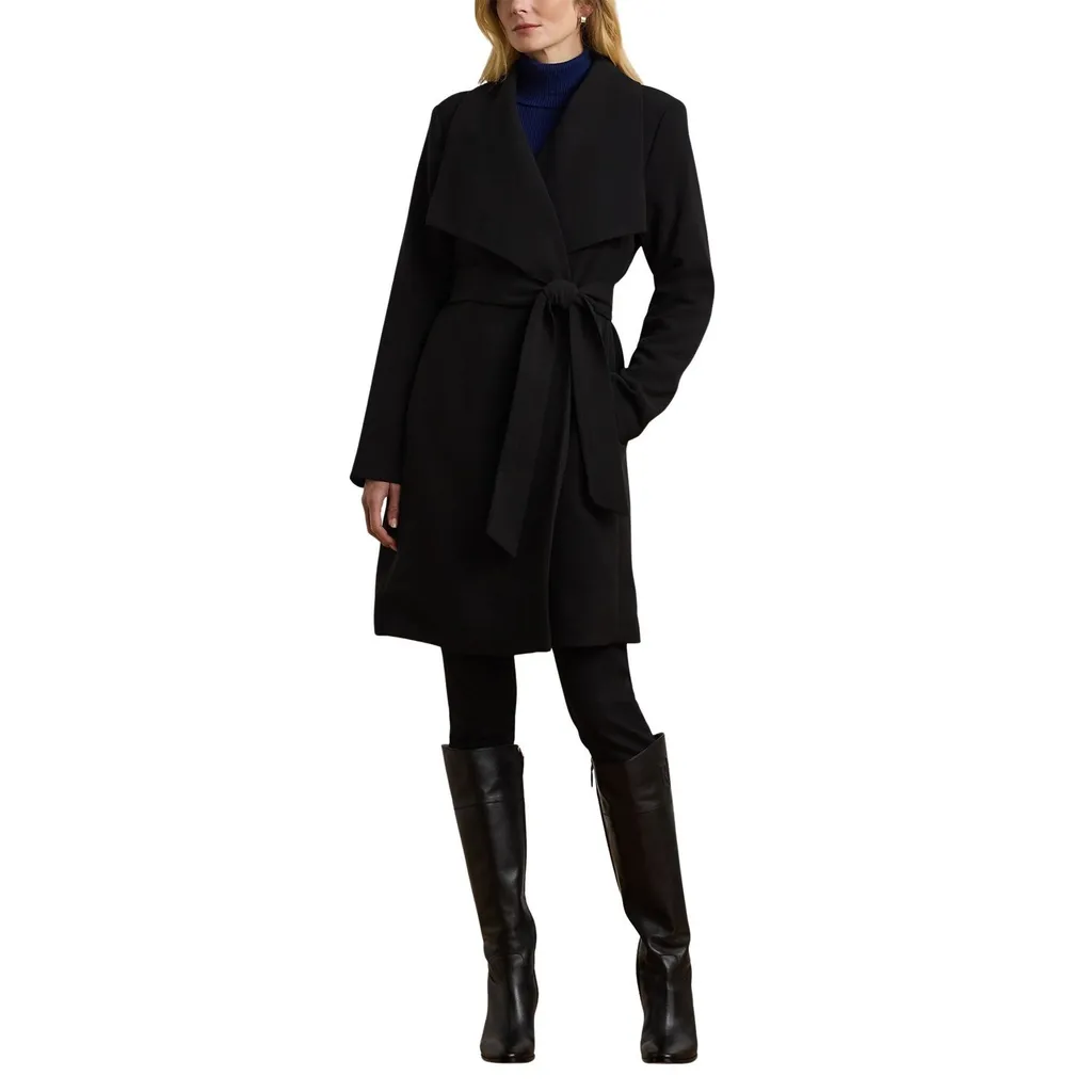 Wool Blend Wrap Coat
