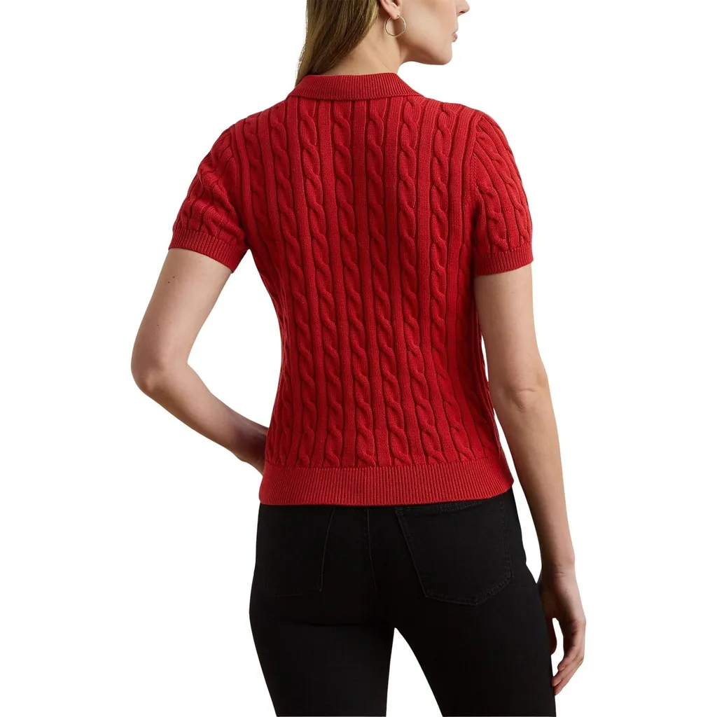 Cable Knit Polo Shirt