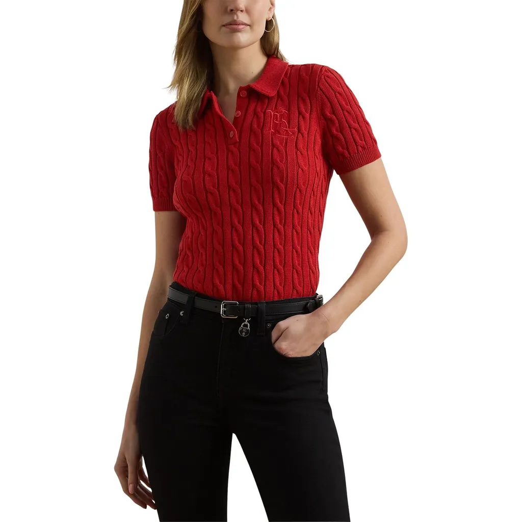 Cable Knit Polo Shirt