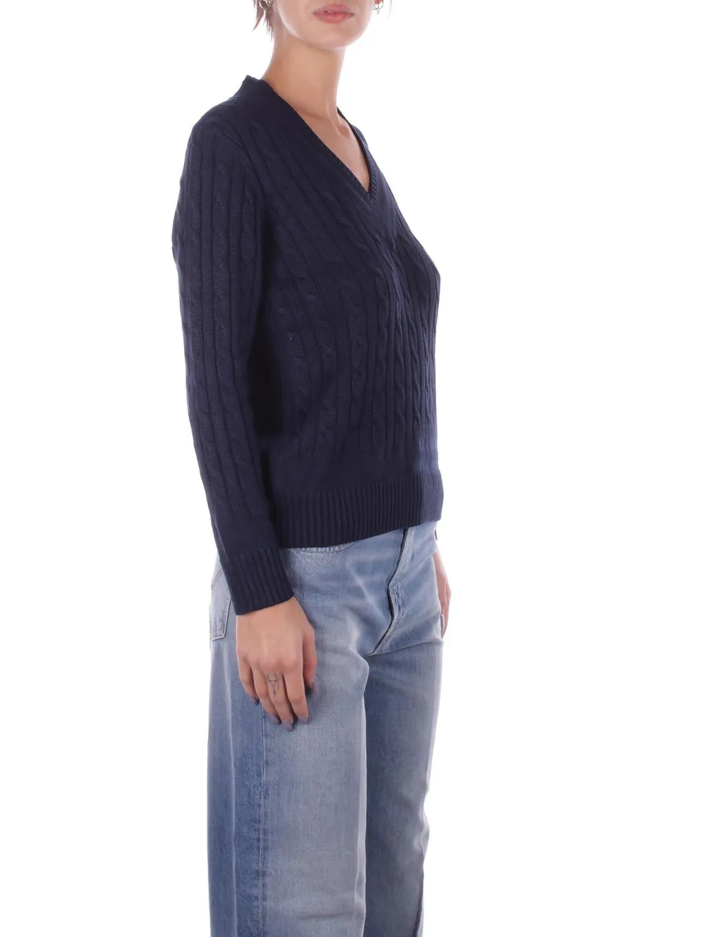 Cable Knit V-Neck Sweater