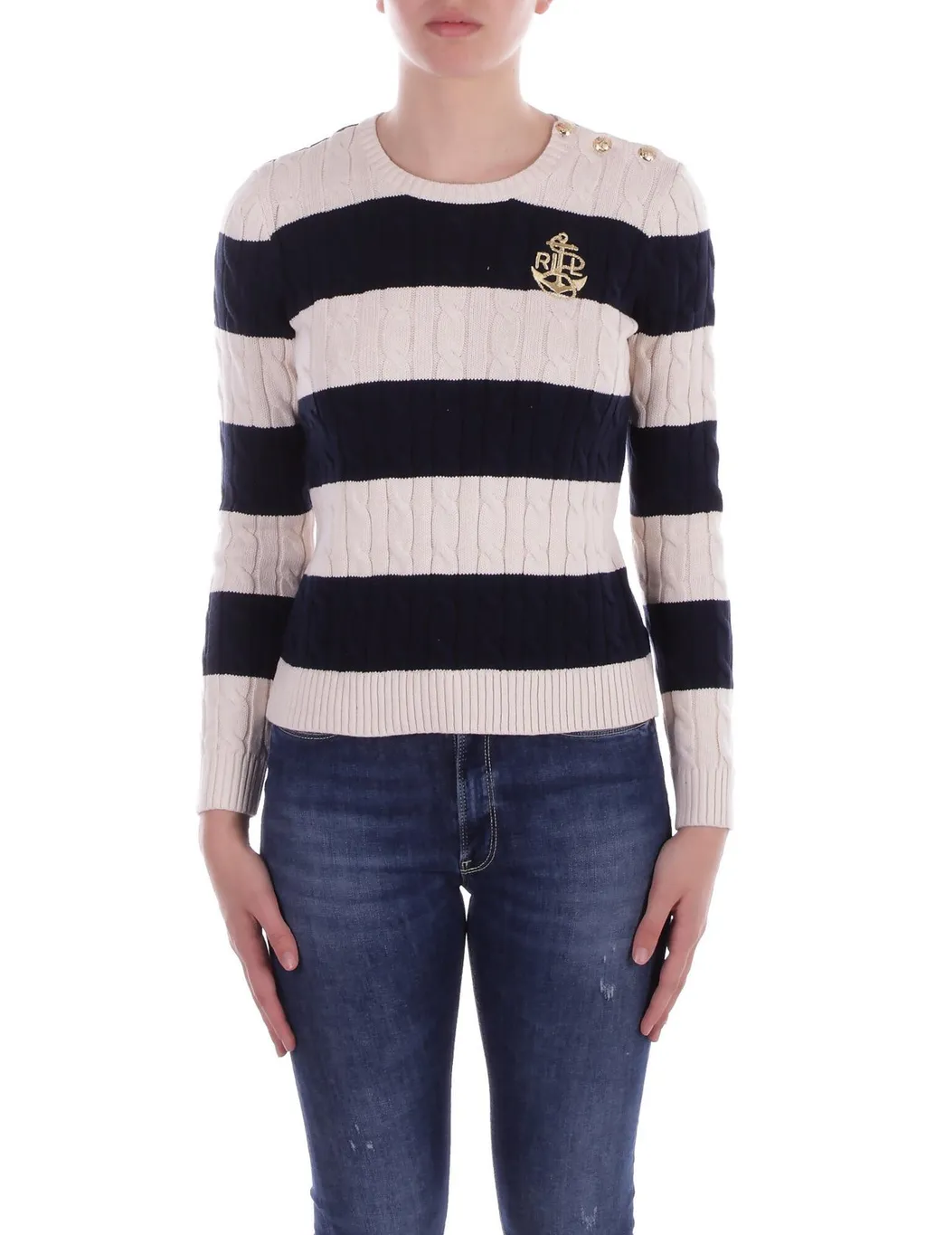 Striped Cable Knit Sweater