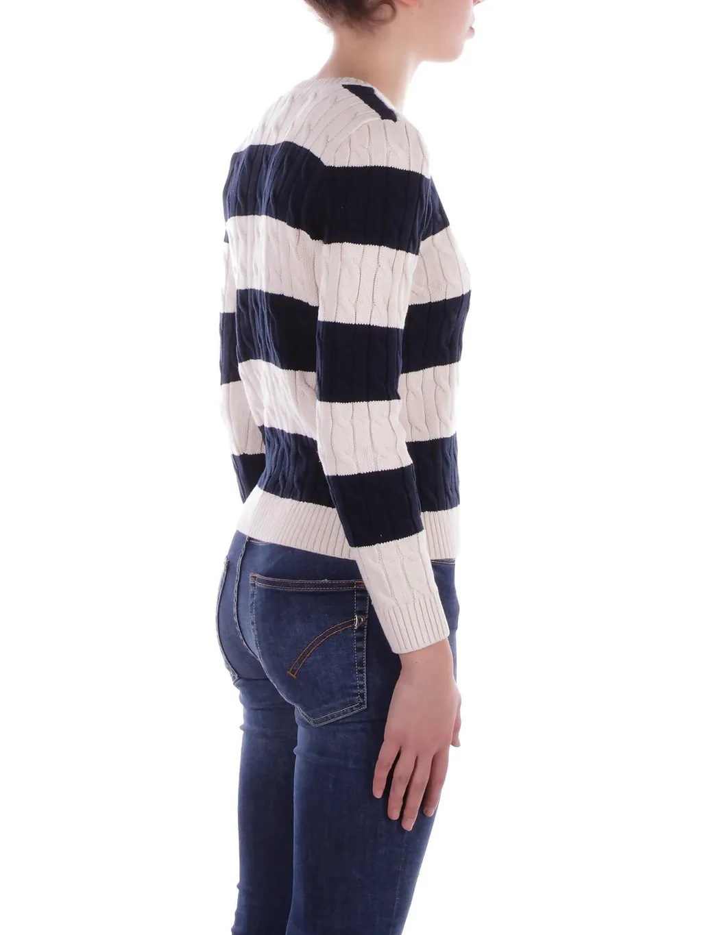 Striped Cable Knit Sweater