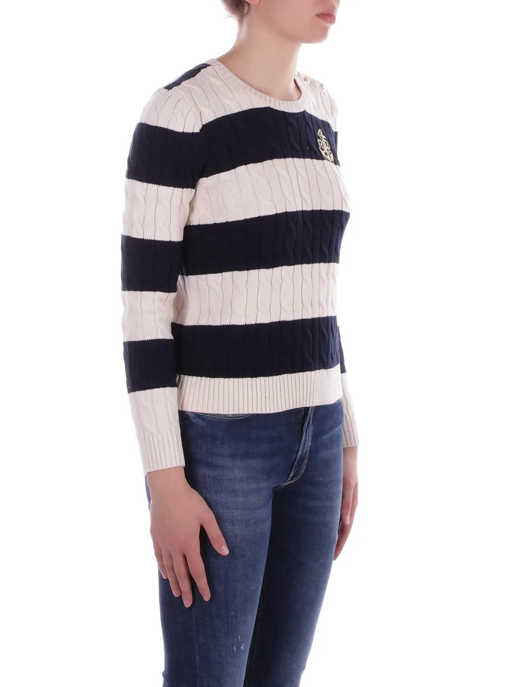 Striped Cable Knit Sweater