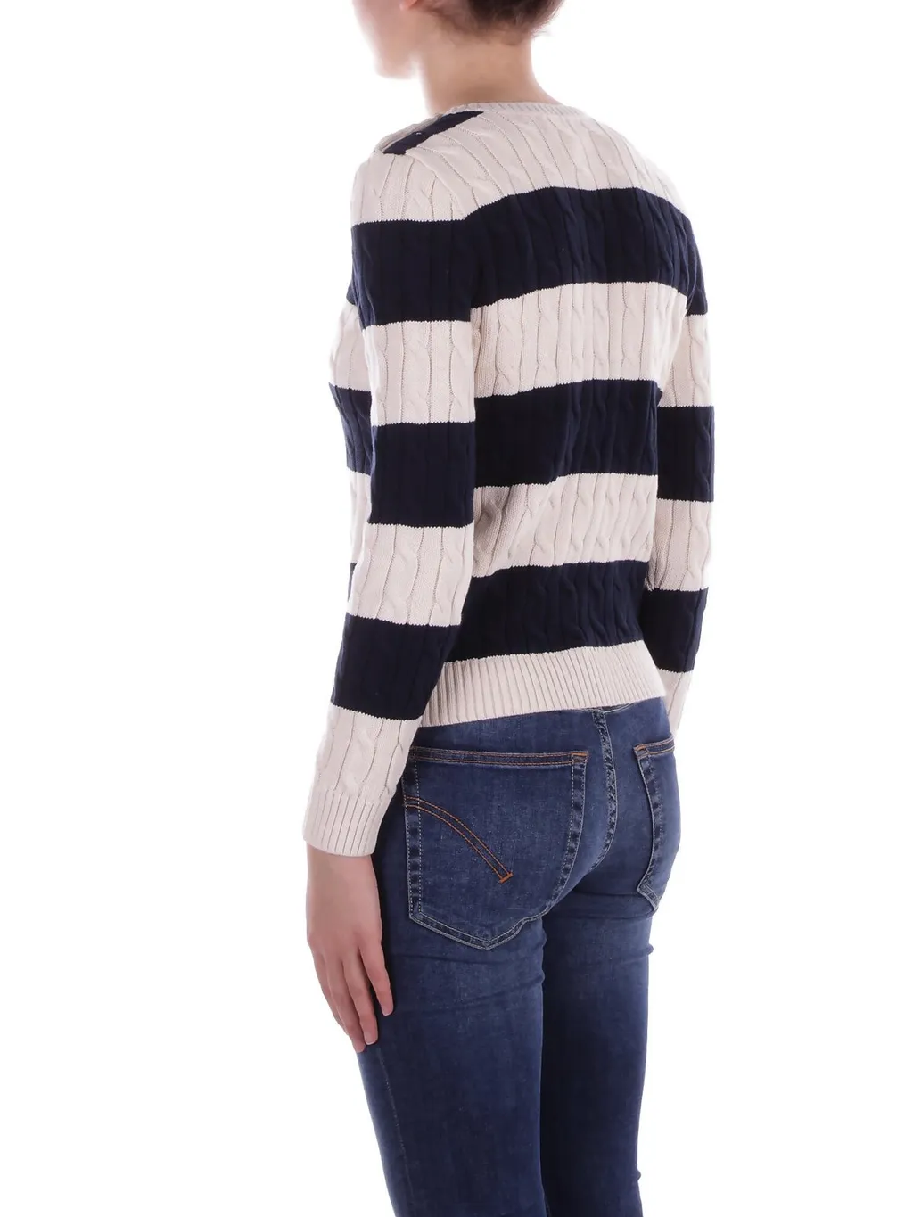 Striped Cable Knit Sweater