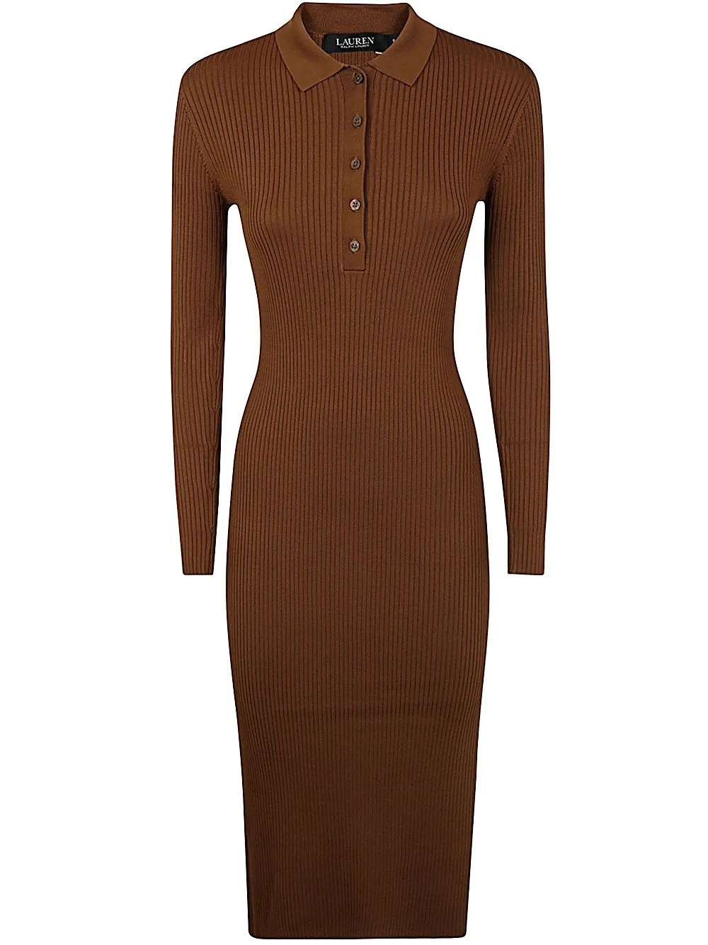 Ribbed Knit Polo Dress