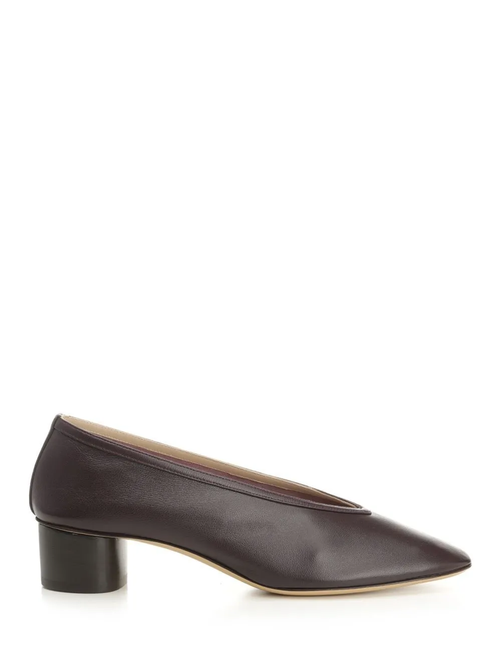 V-Neck Block Heel Pumps