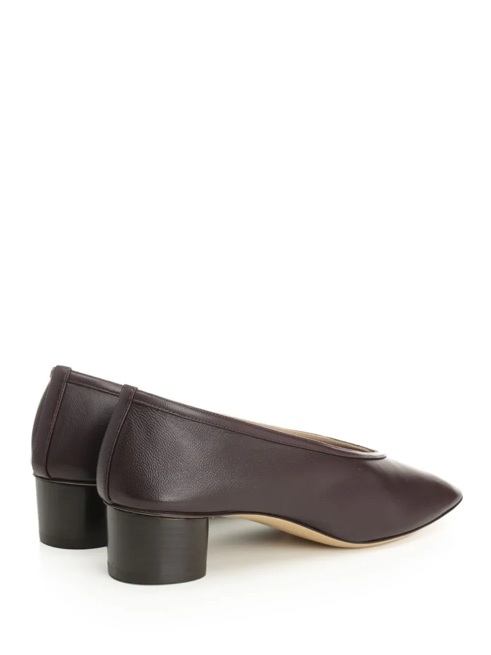 V-Neck Block Heel Pumps