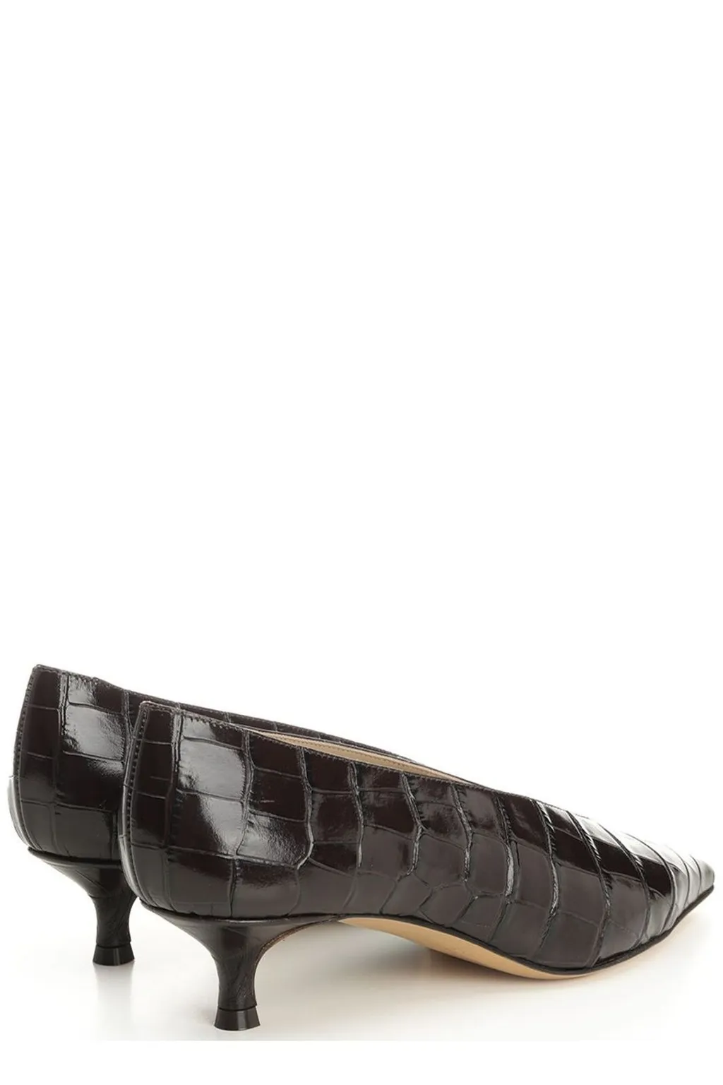 V-Neck Kitten Heel Pumps