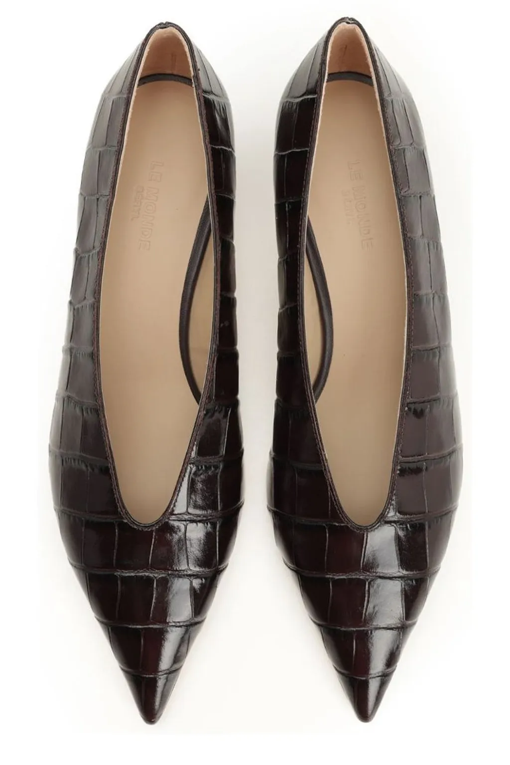 V-Neck Kitten Heel Pumps
