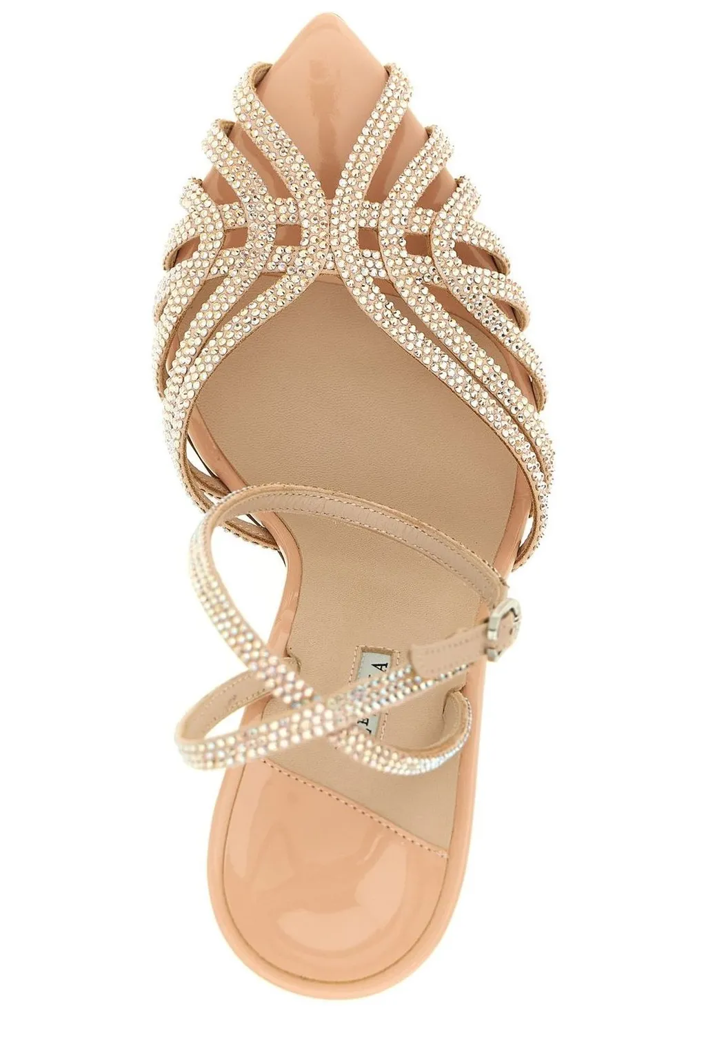 Crystal Embellished Ankle Strap Sandals